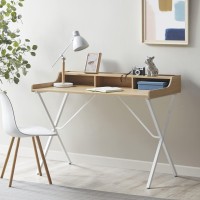 510 Design Laurel Home Office Computer Desk For Small Spaces - Modern Wooden Top Writing Table With Sturdy Metal Legs, Living Room Furniture, Easy Assembly, 47