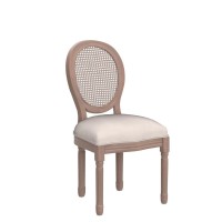 Nrizc French Country Dining Chairs Set Of 4 Farmhouse Fabric Chairs With Round Back Rattan Dining Chair Oval Side Chairs For