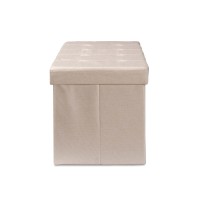 Baxton Studio Haide Modern And Contemporary Beige Fabric Upholstered Storage Ottoman