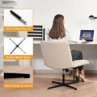 Leagoo Armless Office Chair, Fabric Padded Desk Chair, Height Adjustable Wide Seat, Mid Back Ergonomic Chair Computer Task Chair, Swivel Vanity Chair With No Wheels (Mixed Color)