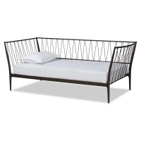 Baxton Studio LYSA Black Finished Metal Twin Size Daybed