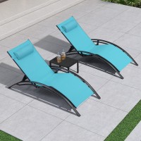 Purple Leaf Patio Oversized Chaise Lounge Chair Set With Side Table Poolside Adjustable Recliner Chairs For Outside Beach Outdoo