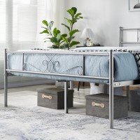 Yaheetech Full Bed Frames Metal Platform Bed With Headboard And Footboard For Bedrooms No Box Spring Needed Easy Assembly,Ground Clearance: 12.5??/Silver/Full Bed