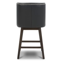 Chita Counter Height Swivel Barstool Fsc Certified 26 H Seat Height Upholstered Bar Stool Faux Leather In Black