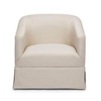 Elm Linen Skirted Swivel Chair