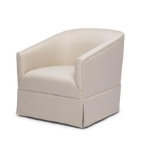 Elm Linen Skirted Swivel Chair