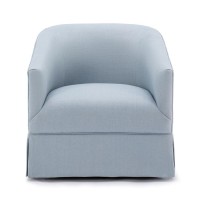 Elm Sky Blue Skirted Swivel Chair