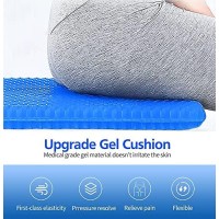 Gel Seat Cushion, Office Seat Cushion Chair Pads For Office Home Car Wheelchair Long Trips - Extra Thick Gel Cushion For Pressure Sores, Tailbone, Back, Sciatica Pain Relief (Extra Thick, Blue)