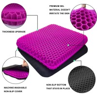 Gel Seat Cushion, Office Seat Cushion Chair Pads For Office Home Car Wheelchair Long Trips - Extra Thick Gel Cushion For Pressure Sores, Tailbone, Back, Sciatica Pain Relief (Extra Thick, Violet)