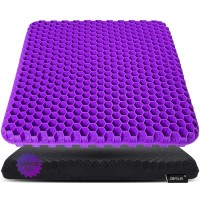 Super Large & Thick Gel Seat Cushion For Long Sitting Pressure Relief - Non-Slip Gel Chair Cushion For Back, Sciatica, Tailbone Pain Relief - Seat Cushion For Office Desk Chair, Car Seat, Wheelchair