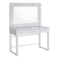 Umbridge 3drawer Vanity with Lighting Chrome and White