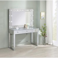 Umbridge 3drawer Vanity with Lighting Chrome and White