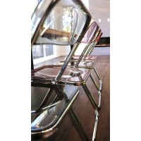 Inspirer Studio Contemporary Bauhaus Style Transparent Folding Chair (Smoke)