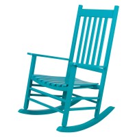 Shine Company Vermont Porch Rocker High Back Wood Rocking Chair Aruba