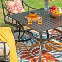 Sophia William 37 Square Patio Outdoor Dining Table With 157 Umbrella Hole Allweather Resistant Table With Ecoating Fo