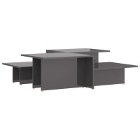 vidaXL Coffee Tables 2 pcs High Gloss Gray 439x197x13 Engineered Wood