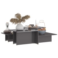 vidaXL Coffee Tables 2 pcs High Gloss Gray 439x197x13 Engineered Wood