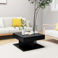 Vidaxl Engineered Wood Coffee Table, Modern Style, Easy To Clean, Black, 22.4