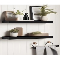 Ikjzizp 24 Inch Rustic Farmhouse Floating Shelves For Wall Decor Storage Wood Wooden Wall Shelves For Bedroom Bathroom Kitchen L