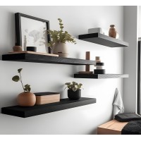 Ikjzizp 24 Inch Rustic Farmhouse Floating Shelves For Wall Decor Storage Wood Wooden Wall Shelves For Bedroom Bathroom Kitchen L