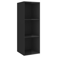 vidaXL Wallmounted TV Cabinet High Gloss Black 146x146x421 Engineered Wood