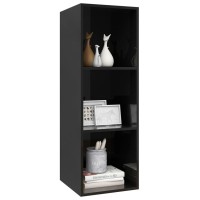 vidaXL Wallmounted TV Cabinet High Gloss Black 146x146x421 Engineered Wood