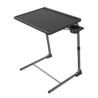 Portable Table Adjustable Folding Table, Lounge, Bedroom Furniture, Living, Tv, Multi Function With Cup Holder