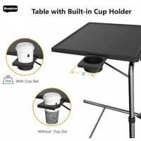 Portable Table Adjustable Folding Table, Lounge, Bedroom Furniture, Living, Tv, Multi Function With Cup Holder