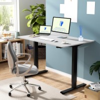 Flexispot Ec1 Electric Standing Desk 48 X 24 Inches Height Adjustable Desk Sit Stand Desk Home Office Desks Whole-Piece Desk Board (Ec1 Classic Black Frame + 48 In White Table Top)