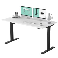 Flexispot Ec1 55 X 28 Inches Electric Stand Up Desk Workstation Home Office Computer Standing Table Height Adjustable Desk (Black Frame + 55