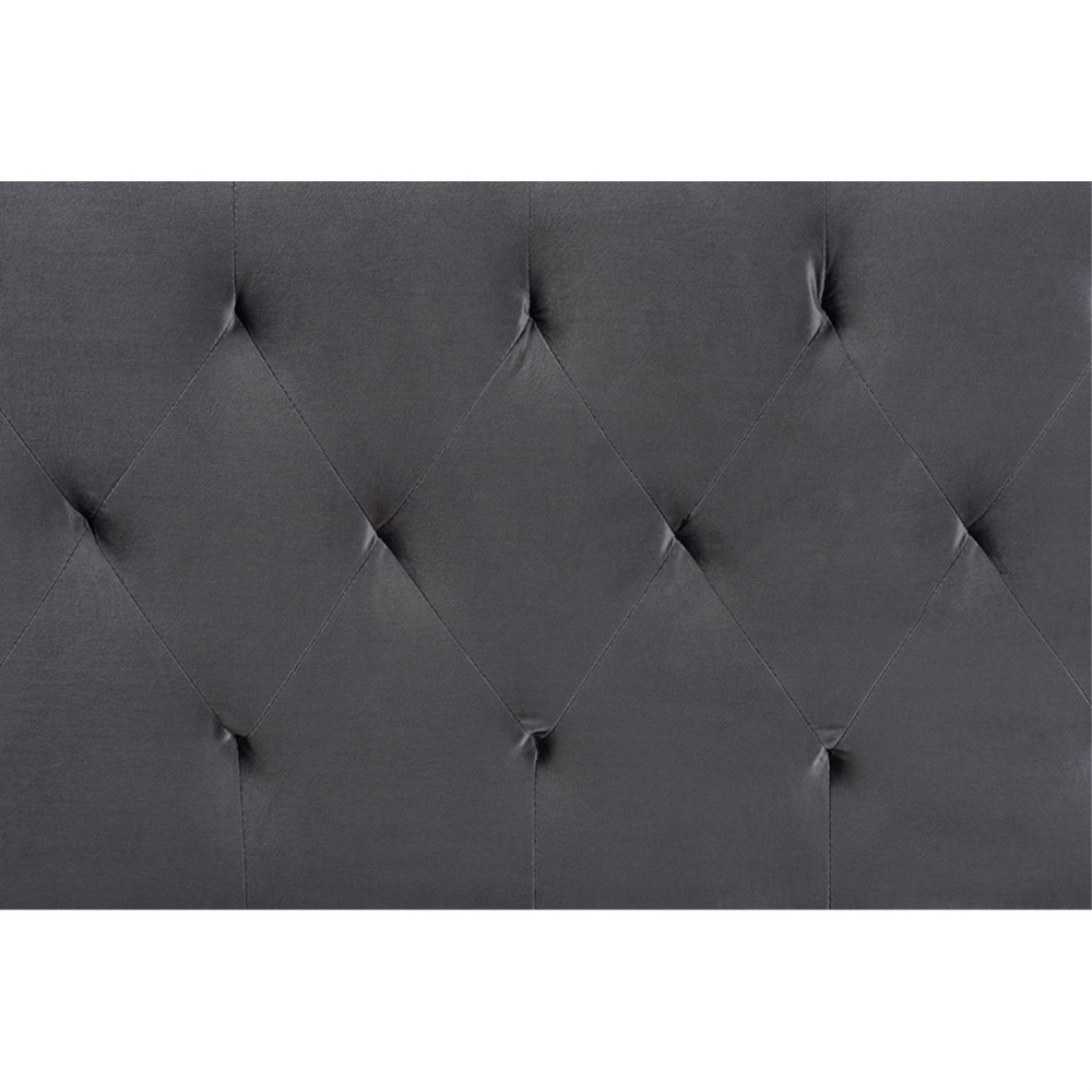 Baxton Studio Felix Modern and Contemporary Grey Velvet Fabric Upholstered Queen Size Headboard