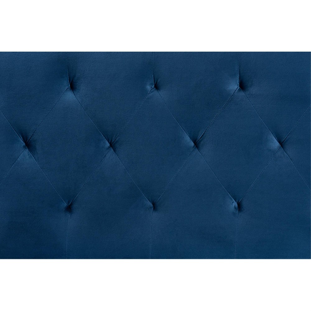 Baxton Studio Felix Modern and Contemporary Navy Blue Velvet Fabric Upholstered Queen Size Headboard