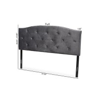 Baxton Studio Leone Grey Velvet Fabric Upholstered Full Size Headboard