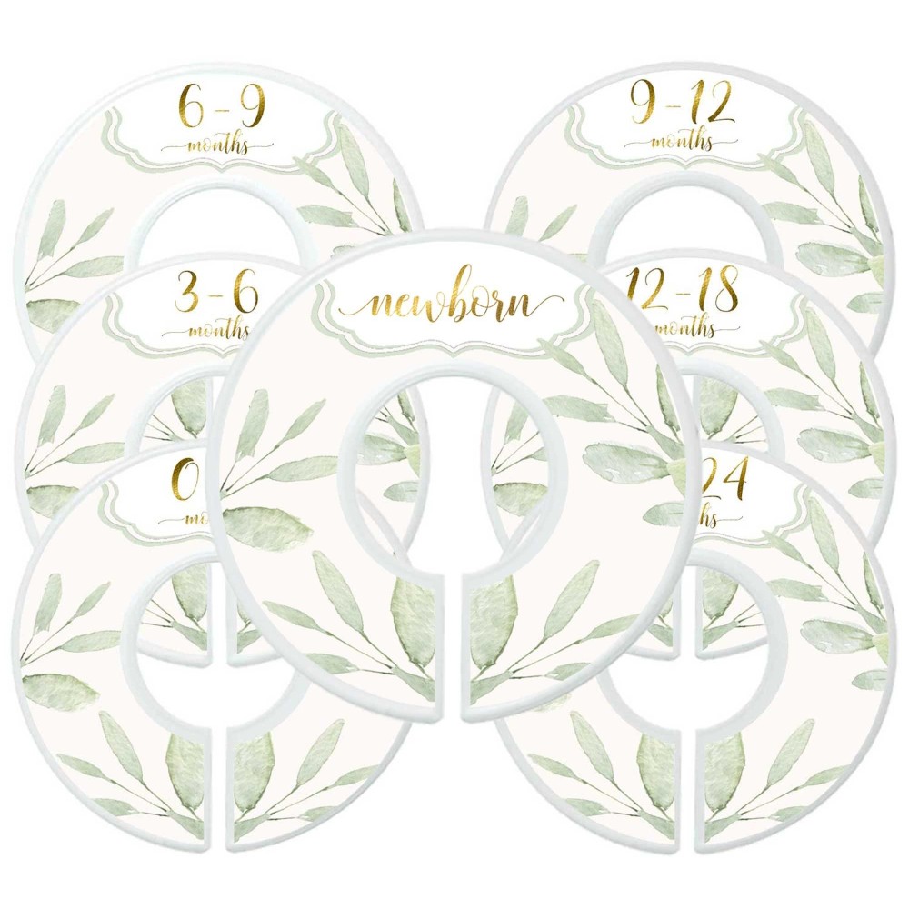 Mumsy Goose Baby Girl Clothes Dividers Nursery Closet Dividers Closet Organizers Botanical (Nb+0-24M (7Rings), Gold)