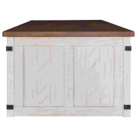 Cocktail Table with Barn Sliding and 3 Storage Slots, White