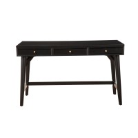 Writing Desk with 3 Drawers and Angled Legs, Black