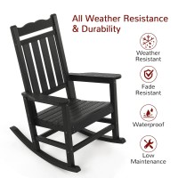 Stoog Allweather Patio Rocking Chair With 400 Lbs Weight Capacity Oversized Porch Rocker Chair For Backyard Fire Pit Lawn