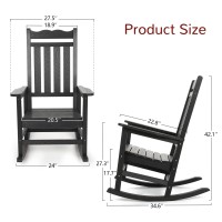 Stoog Allweather Patio Rocking Chair With 400 Lbs Weight Capacity Oversized Porch Rocker Chair For Backyard Fire Pit Lawn