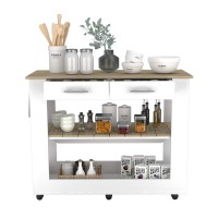 Brooklyn 46 Kitchen Island Two Shelves Two Drawers(D0102H2RLN7)