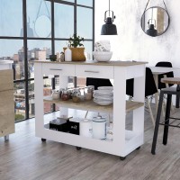 Brooklyn 46 Kitchen Island Two Shelves Two Drawers(D0102H2RLKW)