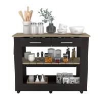 Brooklyn 46 Kitchen Island Two Shelves Two Drawers(D0102H2RLKW)