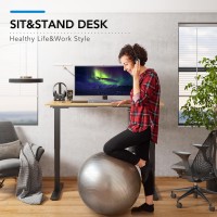 Flexispot Pro Bamboo 60X30 Inch 3 Stages Dual Motor Electric Standing Desk Whole-Piece Board Height Adjustable Desk Electric Stand Up Desk Sit Stand Desk(Black Frame + Bamboo Desktop)