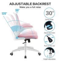 Felixking Office Chair, Ergonomic Desk Chair With Adjustable Height, Swivel Computer Mesh Chair With Lumbar Support And Flip-Up Arms, Backrest With Breathable Mesh (Pink)