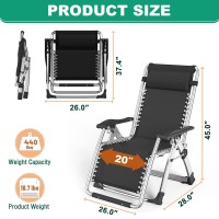 Lilypelle Zero Gravity Chair, Premium Lawn Recliner Folding Portable Chaise Lounge With Detachable Cushion, Headrest And Cup Holder, Reclining Patio Lounger Chair