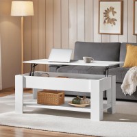 Yaheetech Lift Top Coffee Table With Hidden Compartment And Storage Shelf Rising Tabletop Dining Table For Living Room Receptio