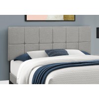 Monarch Specialties I 5604Q Bed Frame Button Tufted Upholstered Headboard No Box Spring Needed Platform Bed Queen Beige