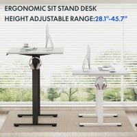 Flexispot Height Adjustable Standing Desk 48 X 24 Inches Whole-Piece Desktop Ergonomic Memory Controller Electric Stand Up Desk (Black Frame + 48