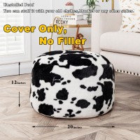 Asuprui Pouf Ottoman Unstuffed, Faux Rabbit Fur Cover, No Filler, 18