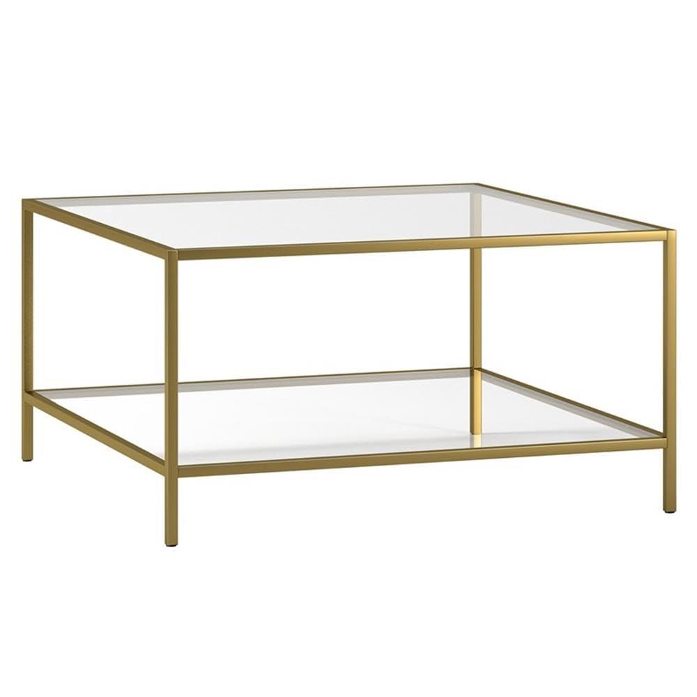 Hennhart Square 32 Wide Coffee Table In Brass Modern Coffee Tables For Living Room Studio Apartment Essentials