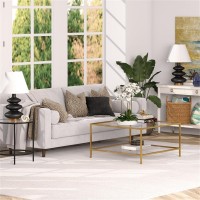 Hennhart Square 32 Wide Coffee Table In Brass Modern Coffee Tables For Living Room Studio Apartment Essentials